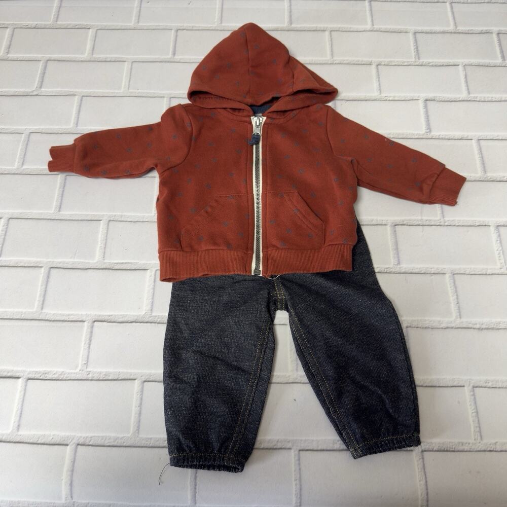 Carter's Baby Boys 2 Piece Print Hoodie & Jogger Pants Set 6 Months